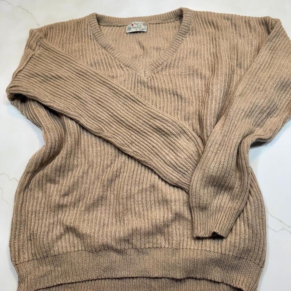 Lightweight V-Neck Sweater in Taupe